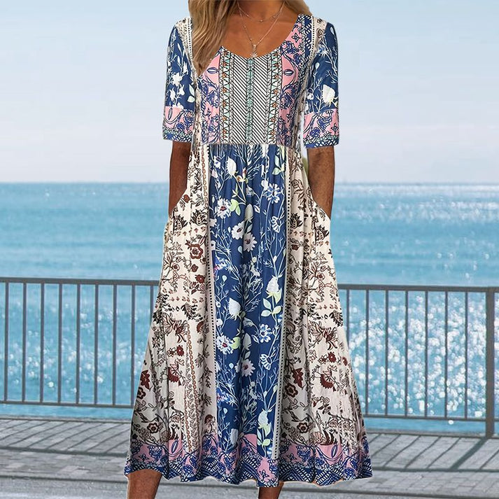 ELARA – MIDIKLEID AUS BEDRUCKTER BAUMWOLLE