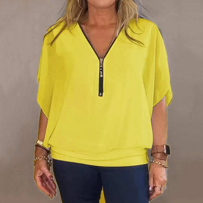 FREDERIKA - CHIFFONTOP MIT REIẞVERSCHLUSS