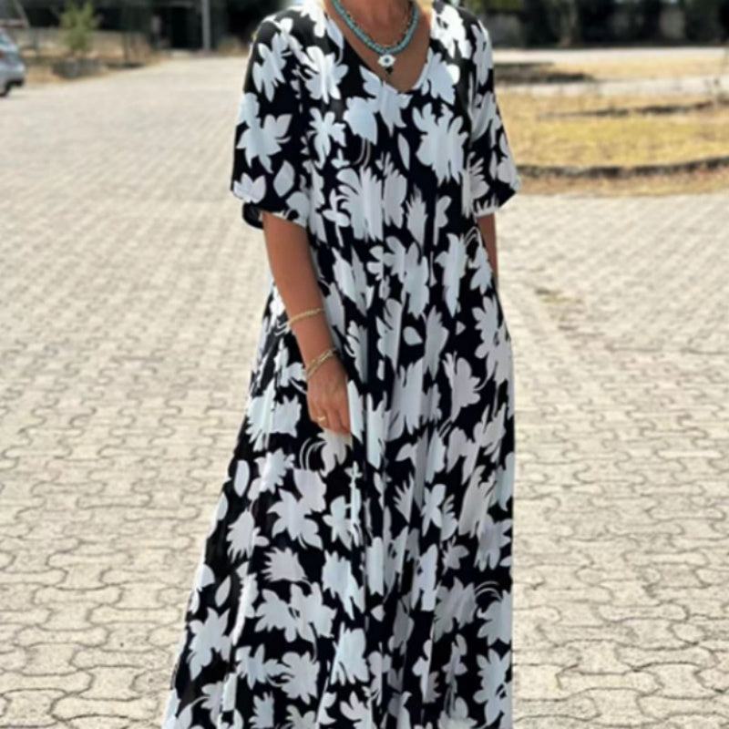 SIBILLA - MAXIKLEID MIT V-AUSSCHNITT