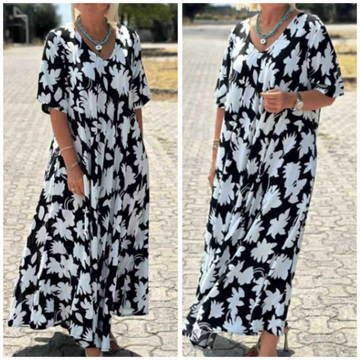 SIBILLA - MAXIKLEID MIT V-AUSSCHNITT