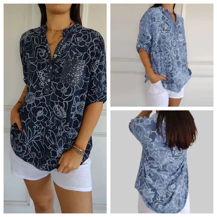 TILDA - LOCKERE BEDRUCKTE BLUSE