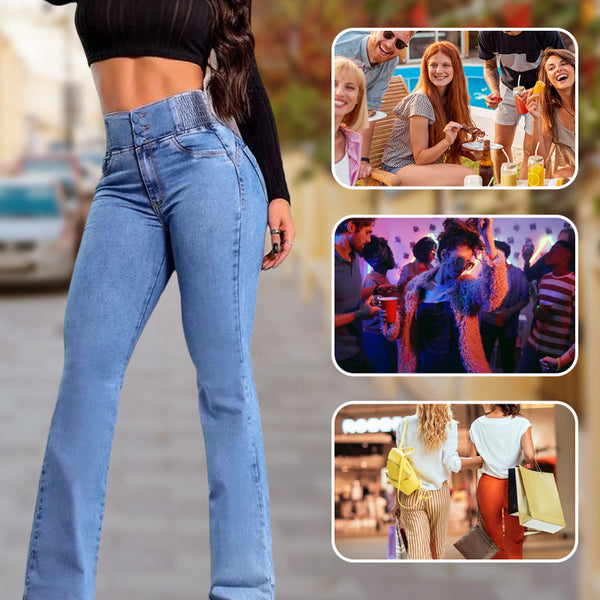 AYSUN - ELASTISCHE AUSGESTELLTE JEANS MIT HOHER TAILLE