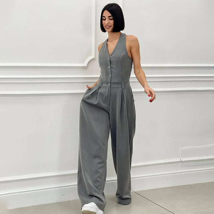 LORELEI - LANGER ÄRMELLOSER FIGURBETONTER JUMPSUIT