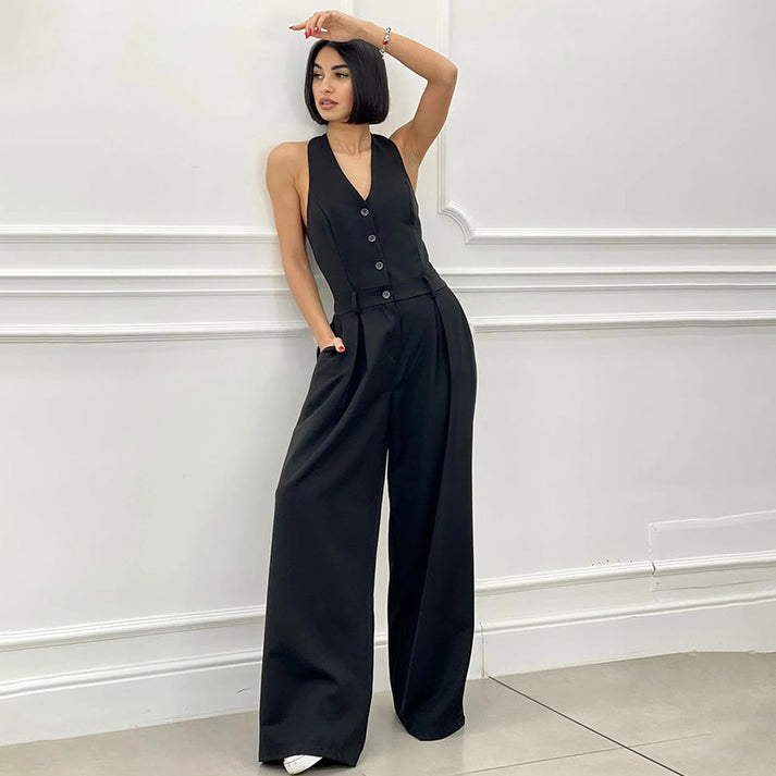 LORELEI - LANGER ÄRMELLOSER FIGURBETONTER JUMPSUIT