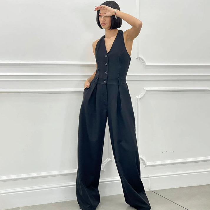 LORELEI - LANGER ÄRMELLOSER FIGURBETONTER JUMPSUIT
