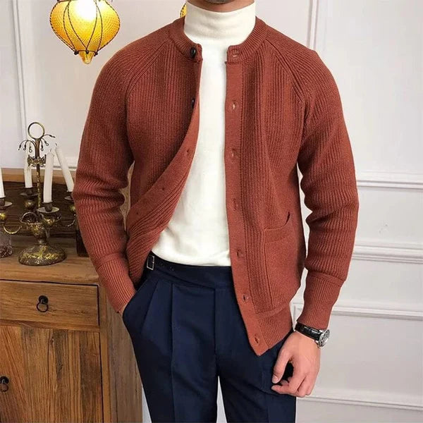 MANFRED - VINTAGE KNOPFSTRICKJACKE