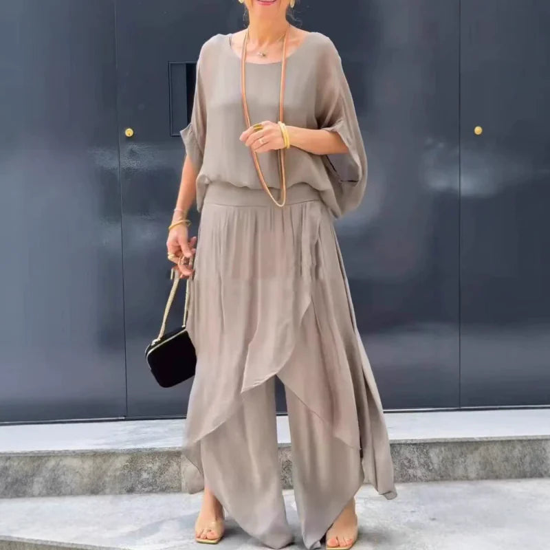 NADIRA - ASYMMETRISCHES BLUSE- UND HOSENSET