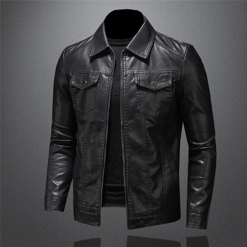 EDWARD - JACKE AUS ENG ANLIEGENDEM LEDER