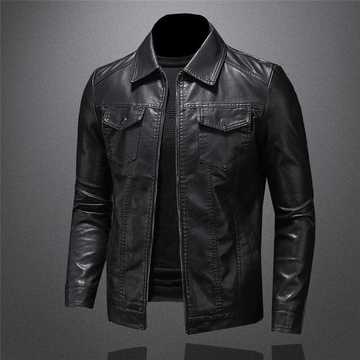 EDWARD - JACKE AUS ENG ANLIEGENDEM LEDER