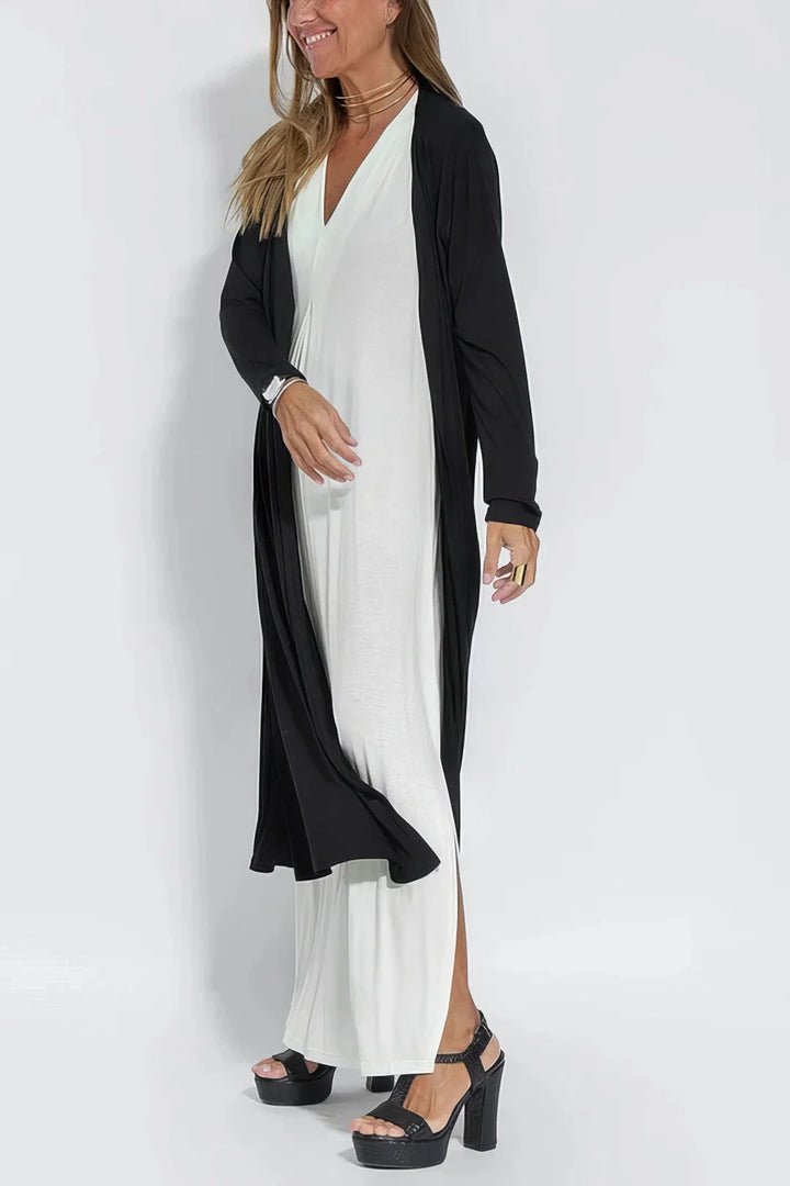 FLORENTINE - ELEGANTES LANGES KLEID MIT STRICKJACKE
