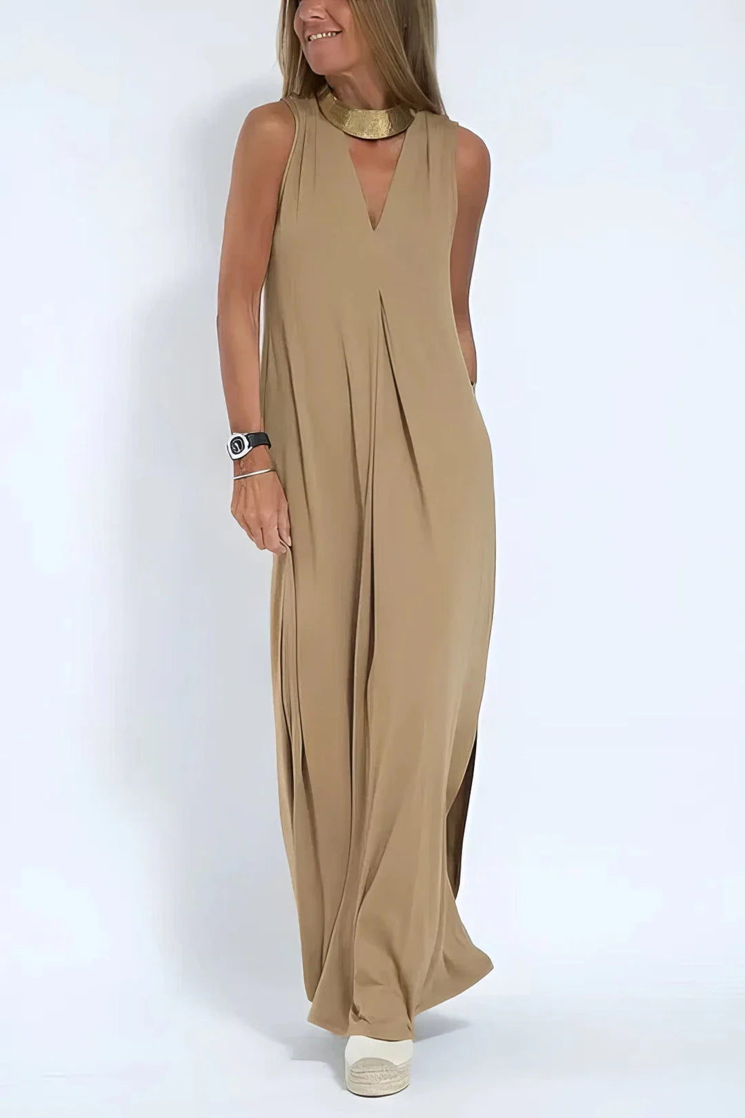 FLORENTINE - ELEGANTES LANGES KLEID MIT STRICKJACKE
