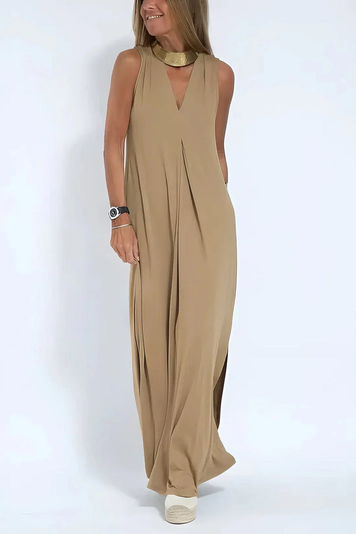 FLORENTINE - ELEGANTES LANGES KLEID MIT STRICKJACKE