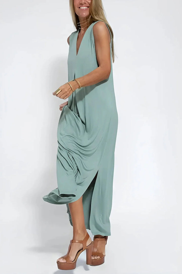 FLORENTINE - ELEGANTES LANGES KLEID MIT STRICKJACKE